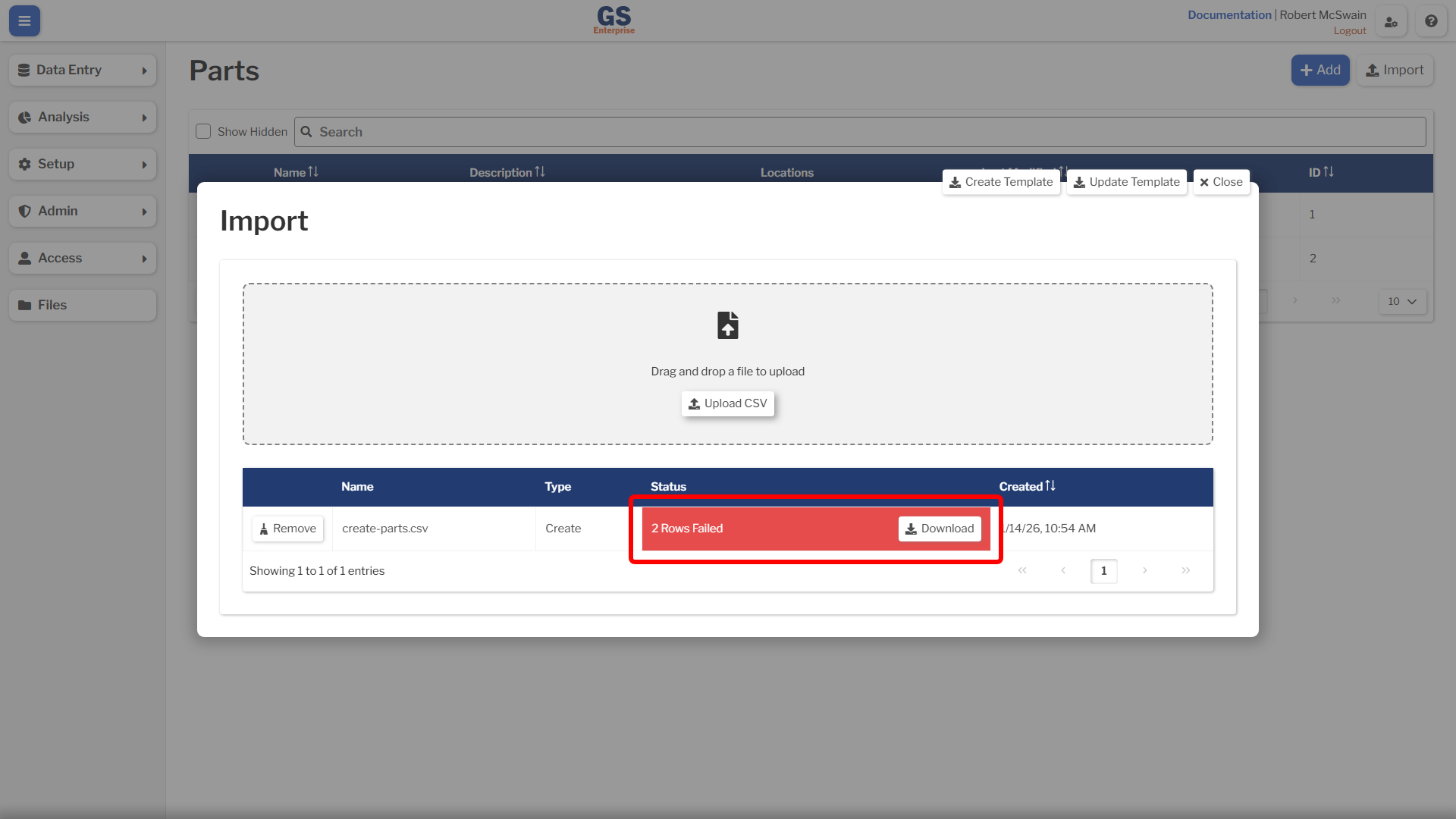 Import Completed with Errors Import Completed with Errors