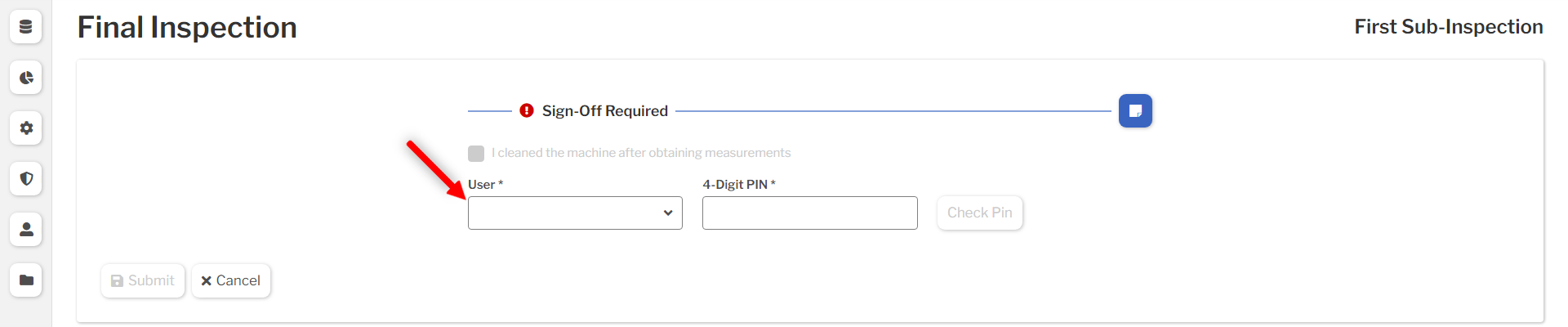 Task Test Signoff Task Test showing sign-off