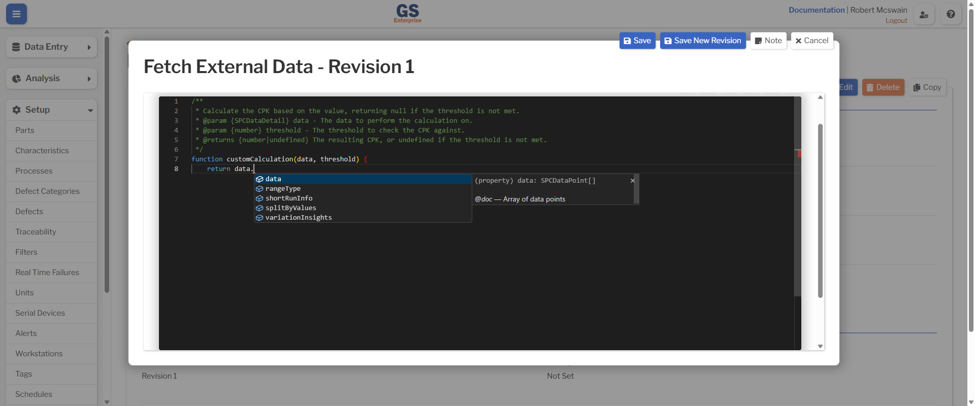 Code Autocomplete The code editor overlay showing the autocomplete functionality.
