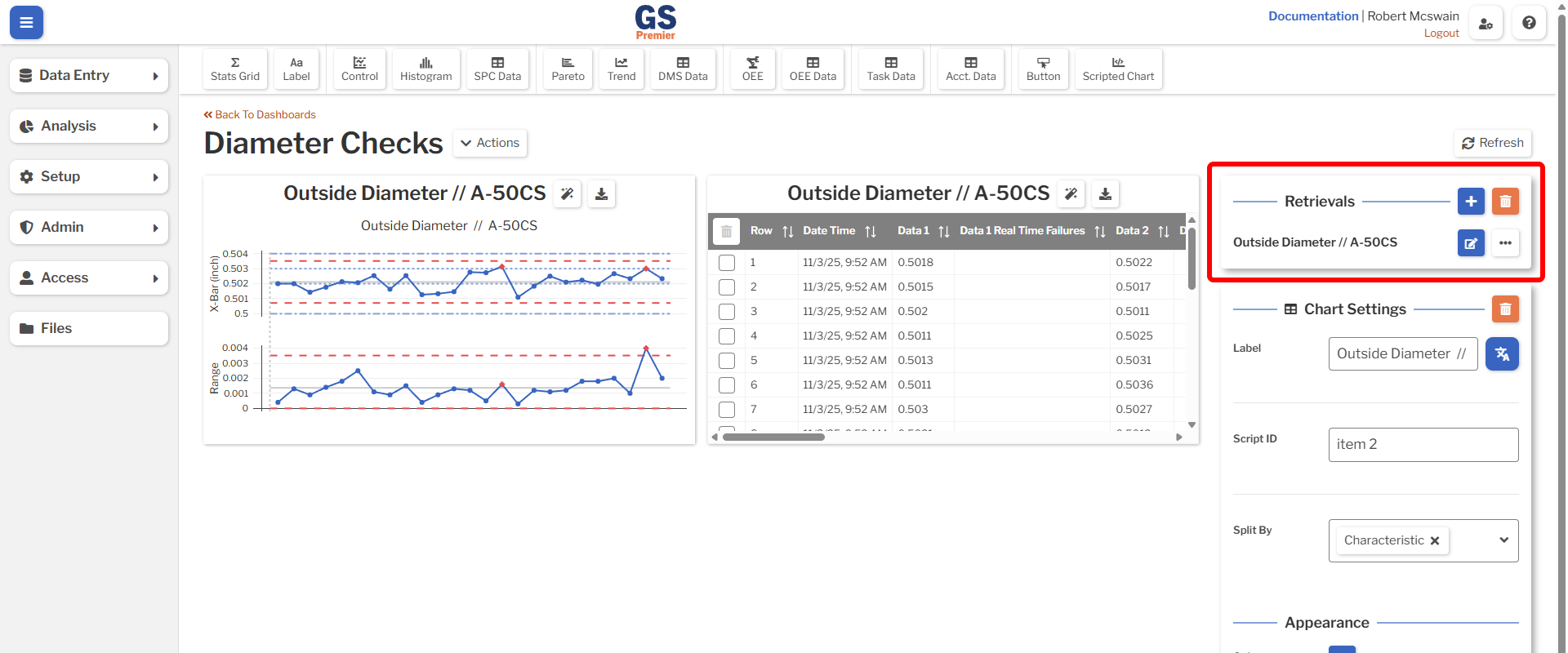 Edit Retrieval Image showing where to edit retrievals