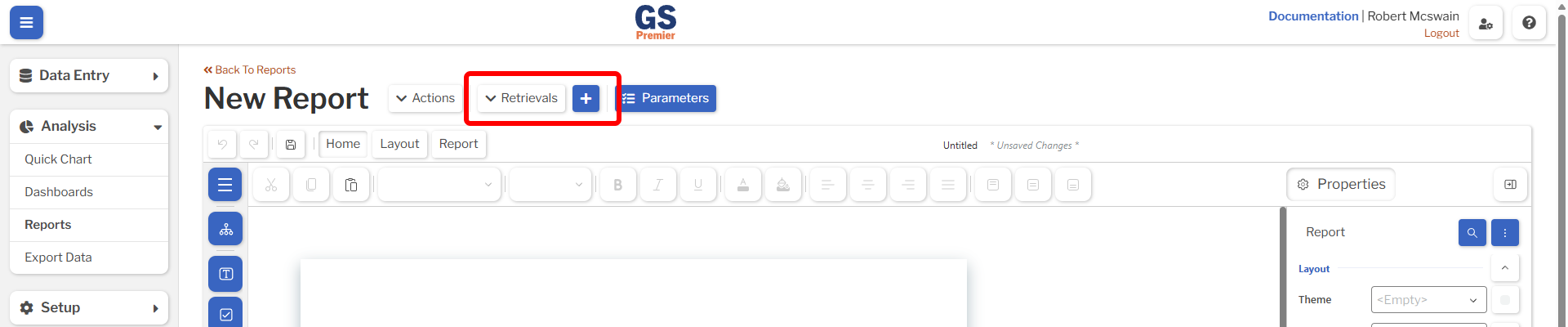 Edit Retrieval Image showing where to edit retrievals