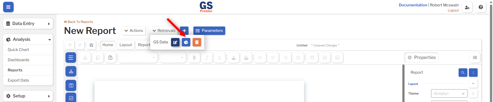 Retrieval Report Settings Retrieval-Report Button