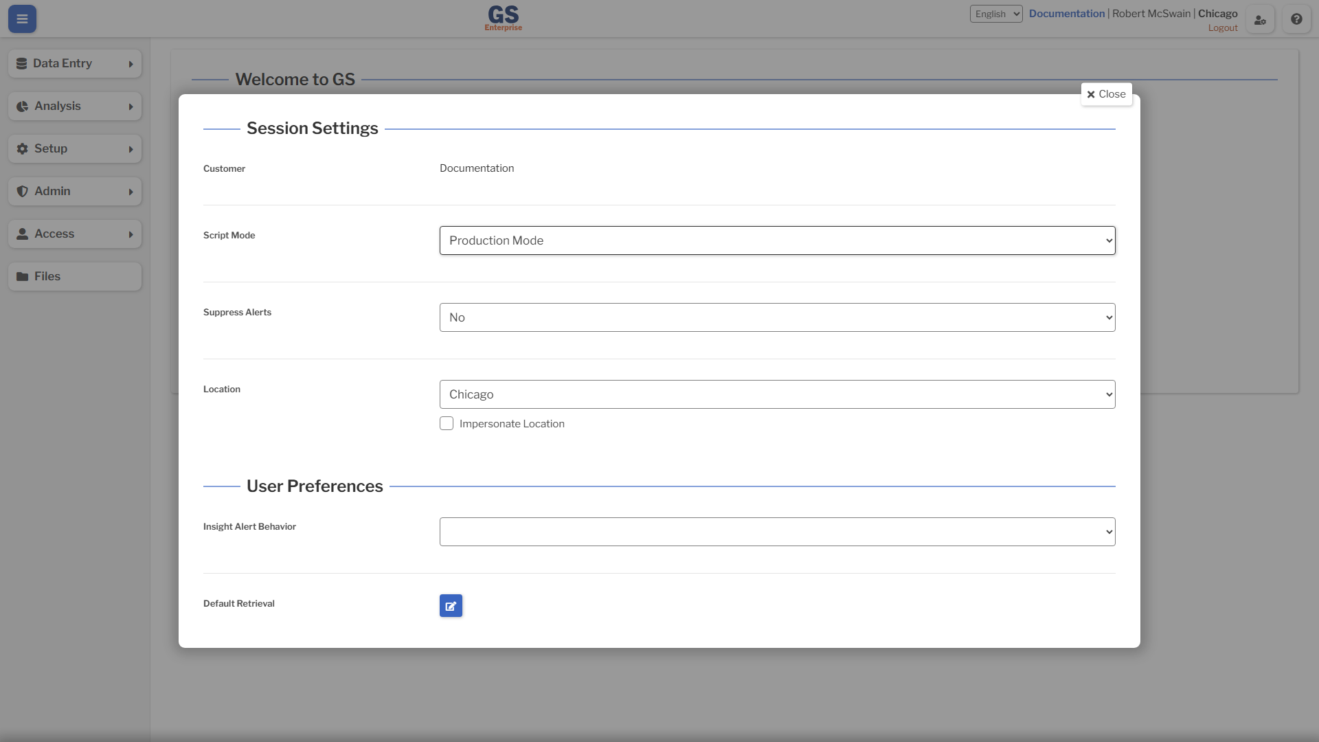User Settings Overlay User Settings Overlay